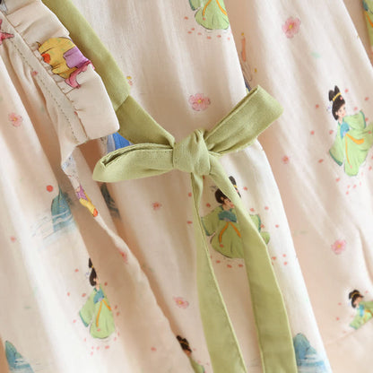Vintage Cotton Gauze Asymmetric Front Loungewear Set - image 4