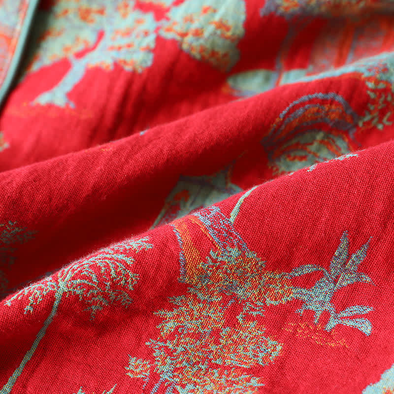 Cotton Double Yarn Jacquard Tree Loungewear Set - image 8