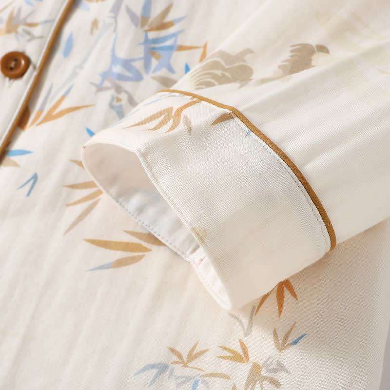 Bamboo Cotton Gauze Long Sleeve Loungewear Set - image 4