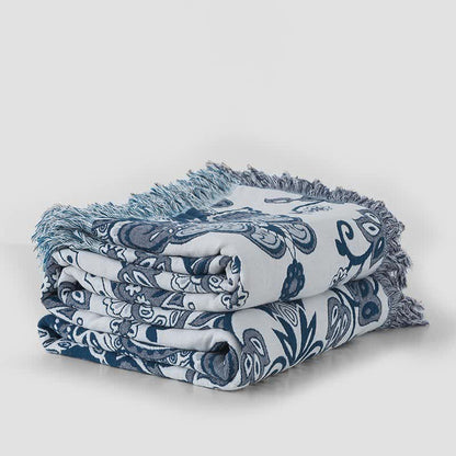 Bohemian Style Cotton Gauze Vine Tassel Quilt - image 6