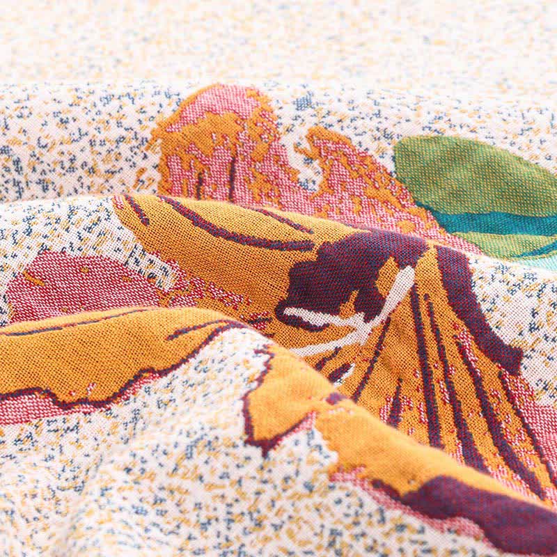 Peach Blossom Jacquard Cotton Gauze Reversible Quilt - image 4