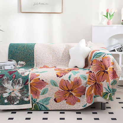 Peach Blossom Jacquard Cotton Gauze Reversible Quilt - image 3