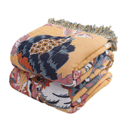 Vintage Vine Branch Cotton Gauze Reversible Quilt - image 7