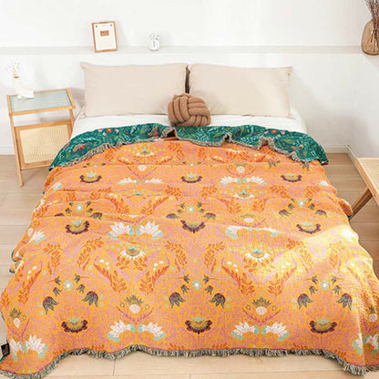 Flower Tassel Cotton Gauze Reversible Quilt - image 3