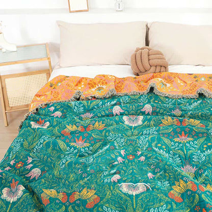 Flower Tassel Cotton Gauze Reversible Quilt - image 5