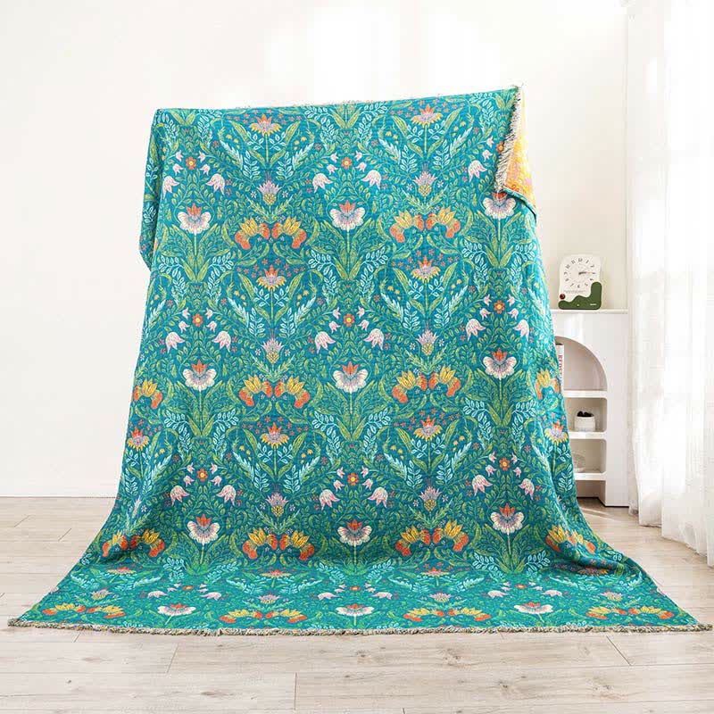 Flower Tassel Cotton Gauze Reversible Quilt - image 7