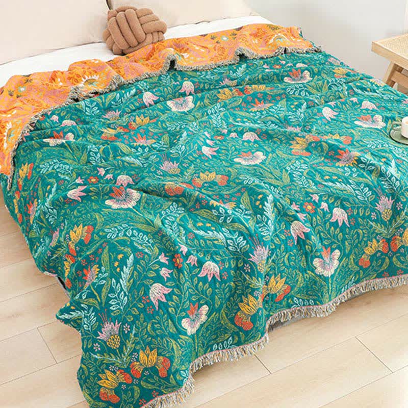 Flower Tassel Cotton Gauze Reversible Quilt - image 2