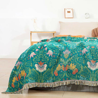 Flower Tassel Cotton Gauze Reversible Quilt - image 4