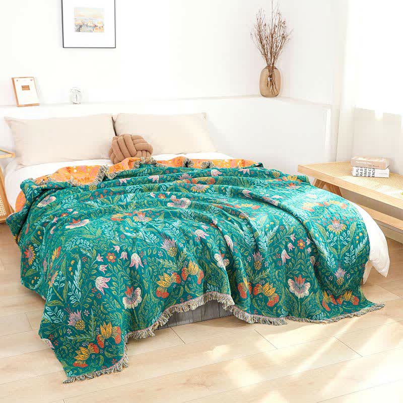 Flower Tassel Cotton Gauze Reversible Quilt - Queen - image 0