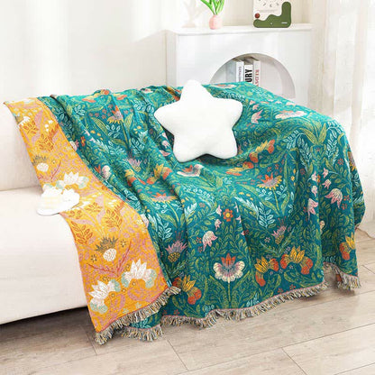 Flower Tassel Cotton Gauze Reversible Quilt - image 6
