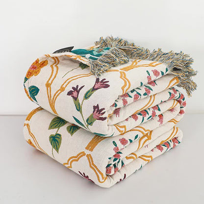 Diamond Floral Cotton Gauze Reversible Quilt - image 9