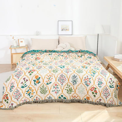 Diamond Floral Cotton Gauze Reversible Quilt - image 2