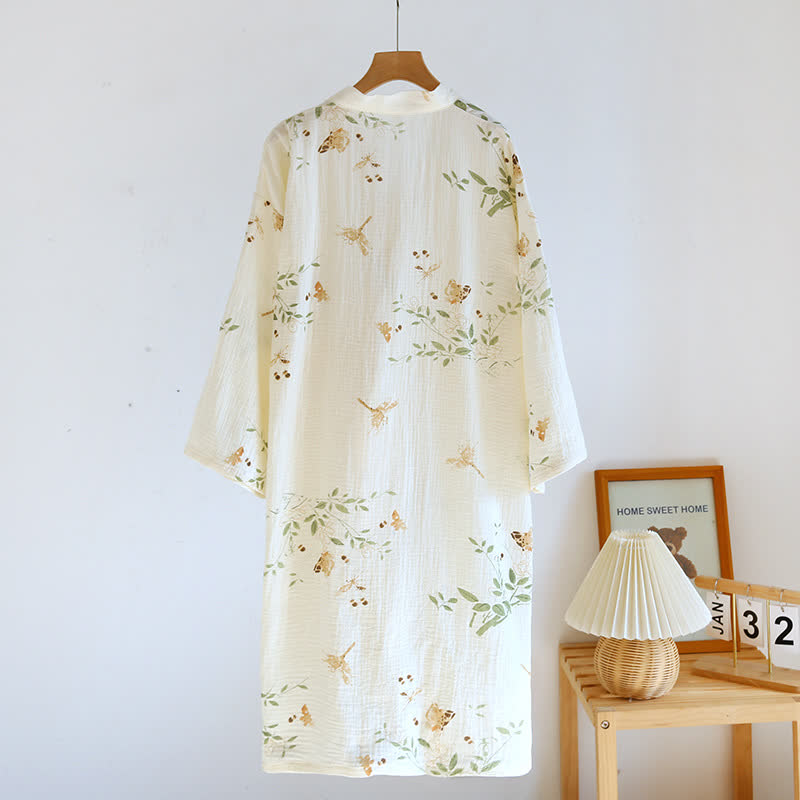 Leaf Cotton Gauze Bathrobe Pajama - image 1