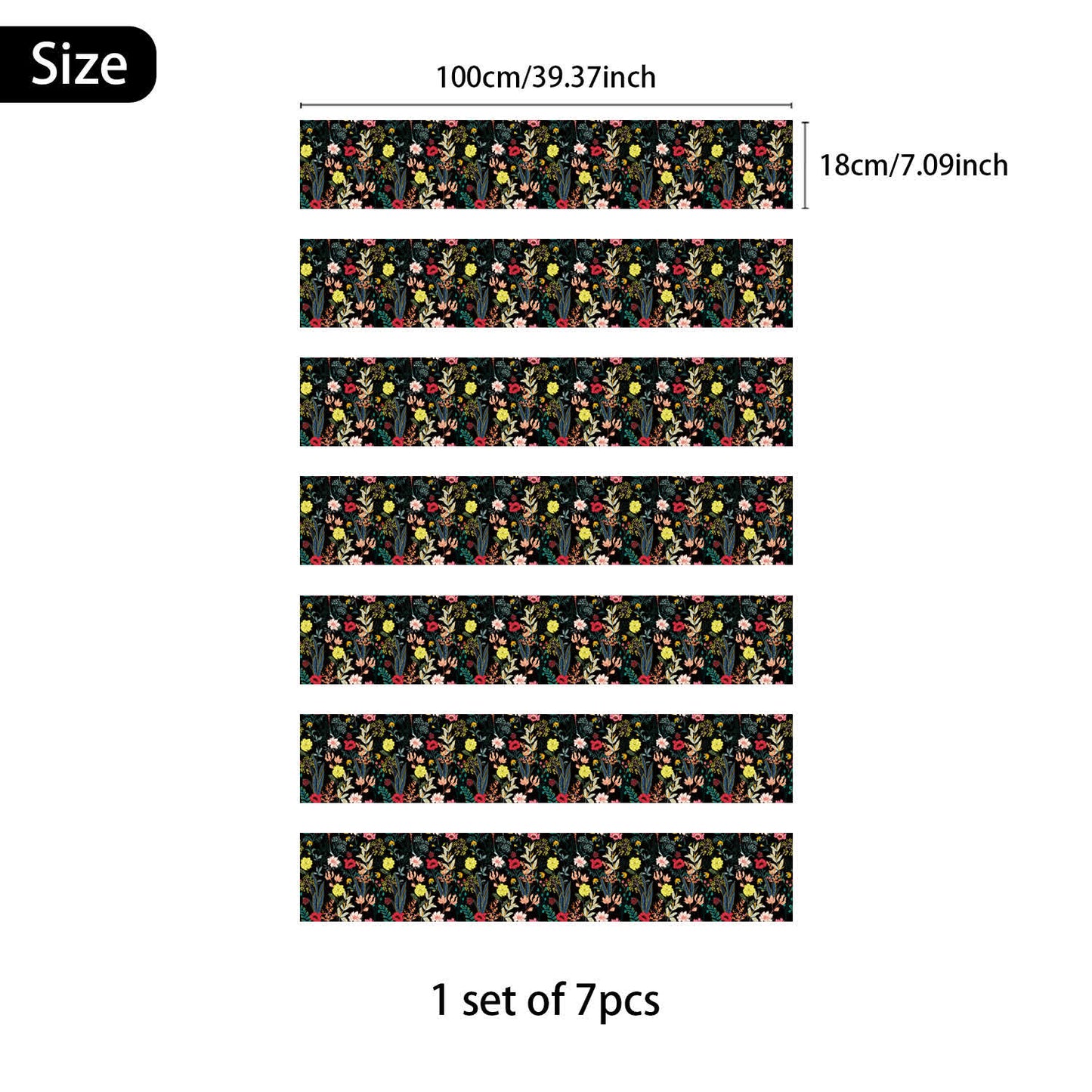 Pastoral Removable Waterproof Stair Risers Stickers - 7PCS - 39"W x 7"L - image 8