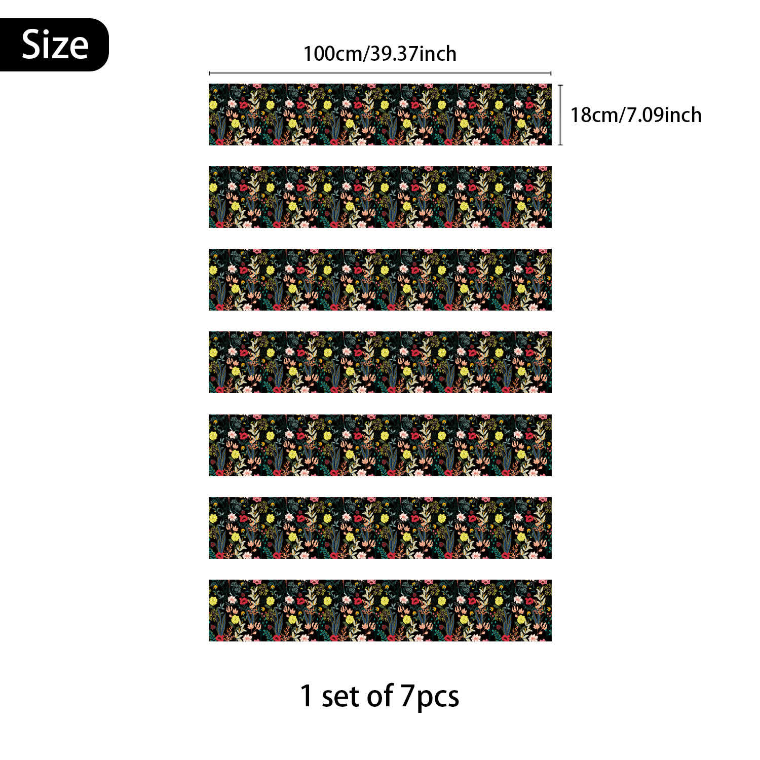 Pastoral Removable Waterproof Stair Risers Stickers - 7PCS - 39"W x 7"L - image 8