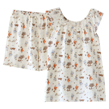 Rabbit Print Cotton Tank Top Loungewear Set - image 1