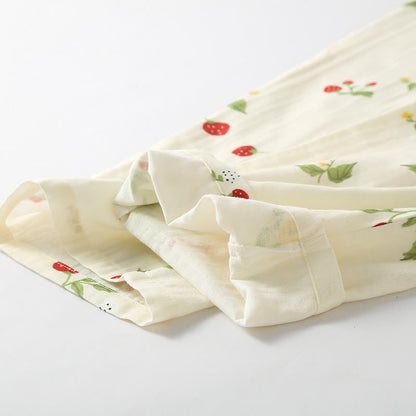 Strawberry Print Cotton Gauze Pajama Set - image 7
