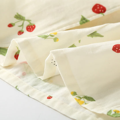 Strawberry Print Cotton Gauze Pajama Set - image 5