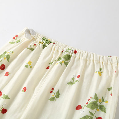 Strawberry Print Cotton Gauze Pajama Set - image 6