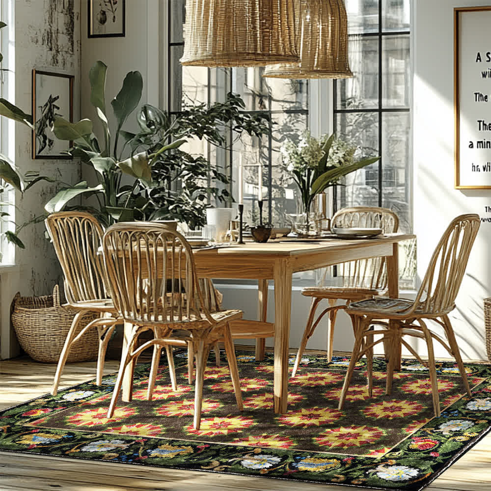 Floral Water Resistant Washable Anti-slip Area Rug - image 2