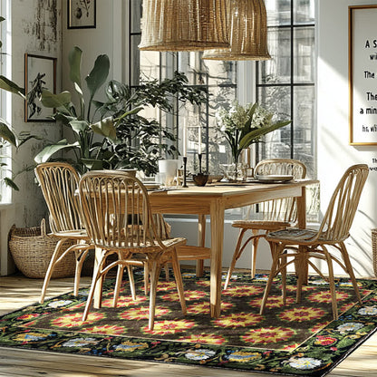 Floral Water Resistant Washable Anti-slip Area Rug - image 2