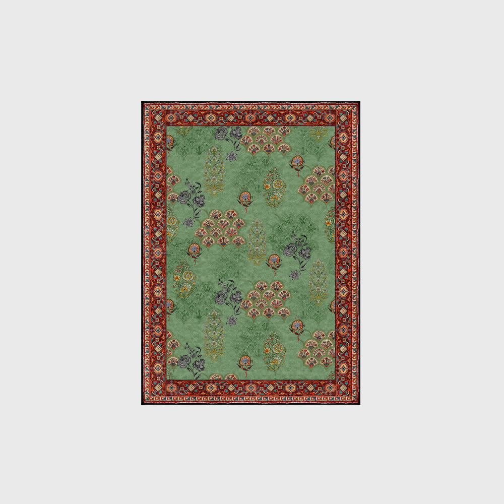 Washable Vintage Floral Anti-slip Area Rug - image 3