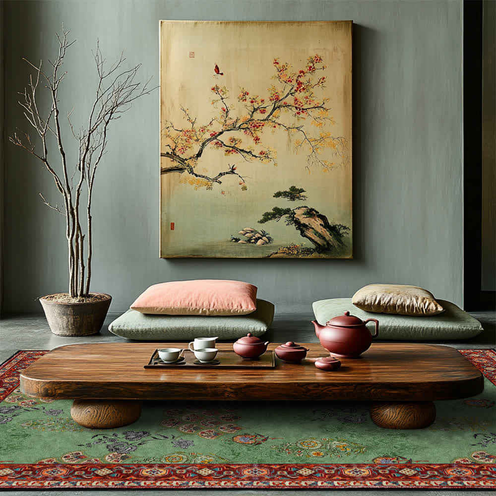 Washable Vintage Floral Anti-slip Area Rug - image 1