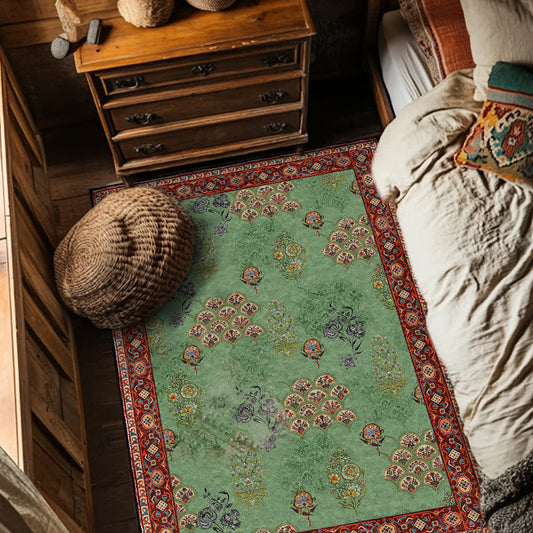 Washable Vintage Floral Anti-slip Area Rug - 95" x 119" - image 0