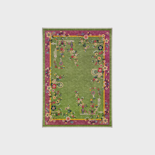 Durable Vintage Floral Anti-slip Area Rug  - image 4
