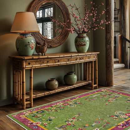 Durable Vintage Floral Anti-slip Area Rug  - image 2