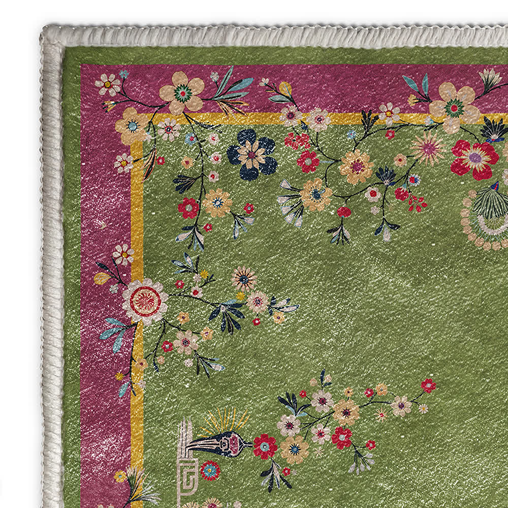 Durable Vintage Floral Anti-slip Area Rug  - image 5
