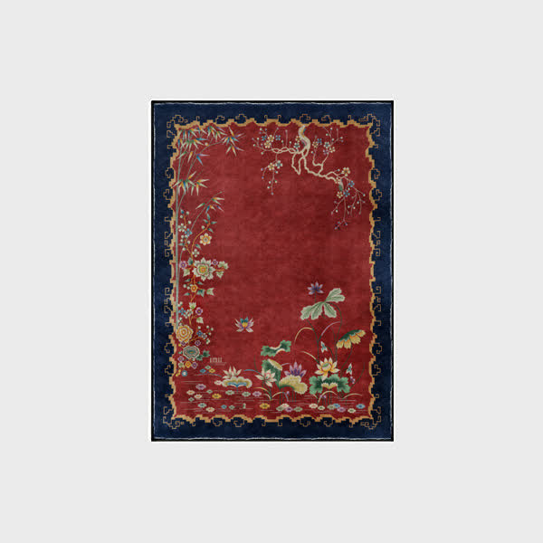 Vintage Lotus Washable Durable Anti-slip Area Rug  - image 3