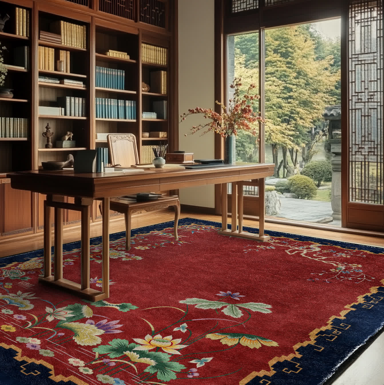 Vintage Lotus Washable Durable Anti-slip Area Rug  - 60" x 96" - image 0