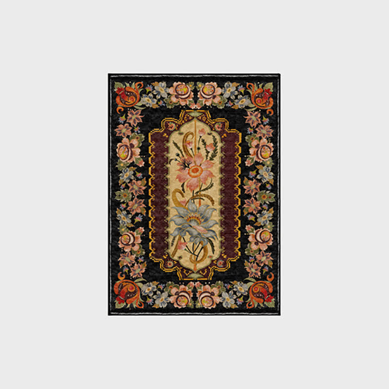 Vintage Floral Washable Durable Anti-slip Area Rug  - image 2