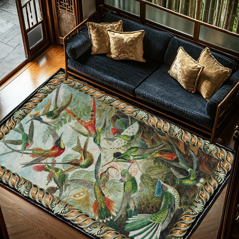 Rural Bird Durable Anti-slip Indoor Outdoor Rug  - image 2