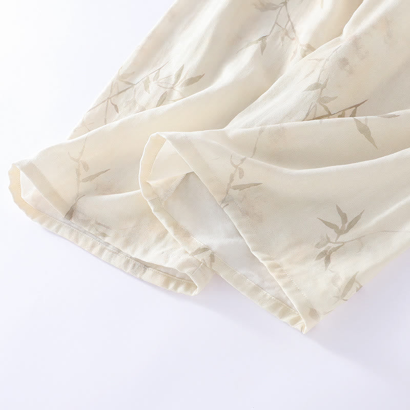 Vintage Bamboo Print Bamboo Fiber Pajama Set - image 9