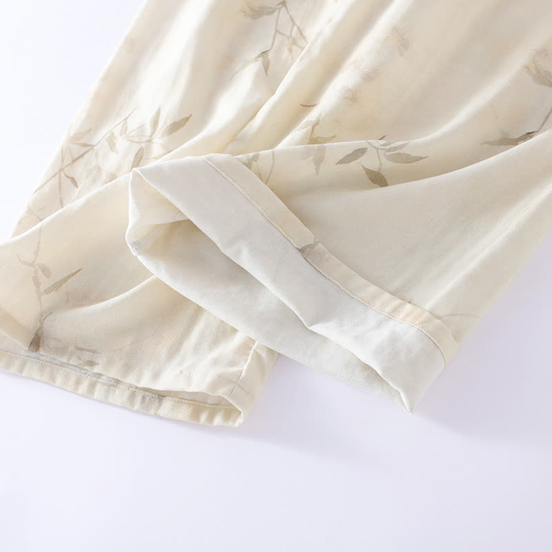 Vintage Bamboo Print Bamboo Fiber Pajama Set - image 11