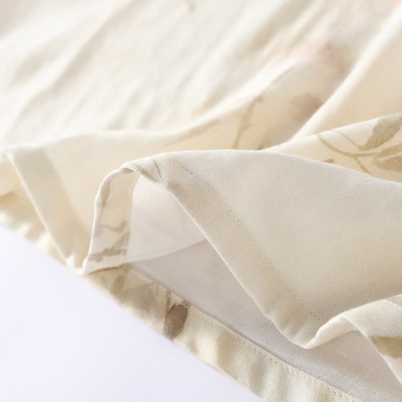 Vintage Bamboo Print Bamboo Fiber Pajama Set - image 12