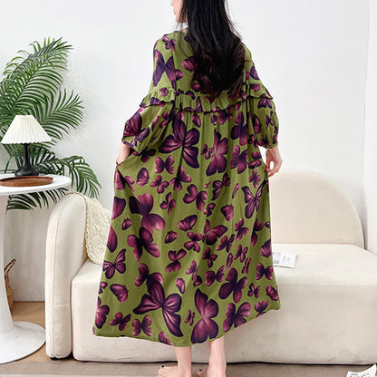 Plus Size Round Neck Butterfly Print Nightgown - image 3