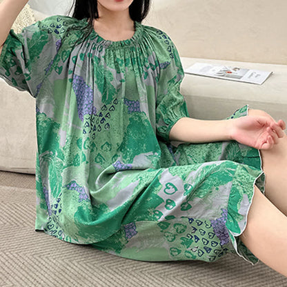 Plus Size Retro Round Neck Loungewear Set - image 3