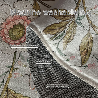 Floral Bird Round-shaped Indoor Outdoor Rug  - image 3