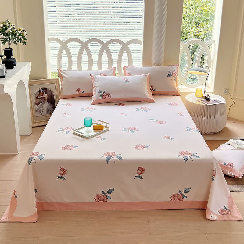 Rustic Rose Print Cotton Coverlet - Coverlet with 2PCS Pillowcases - King - image 1