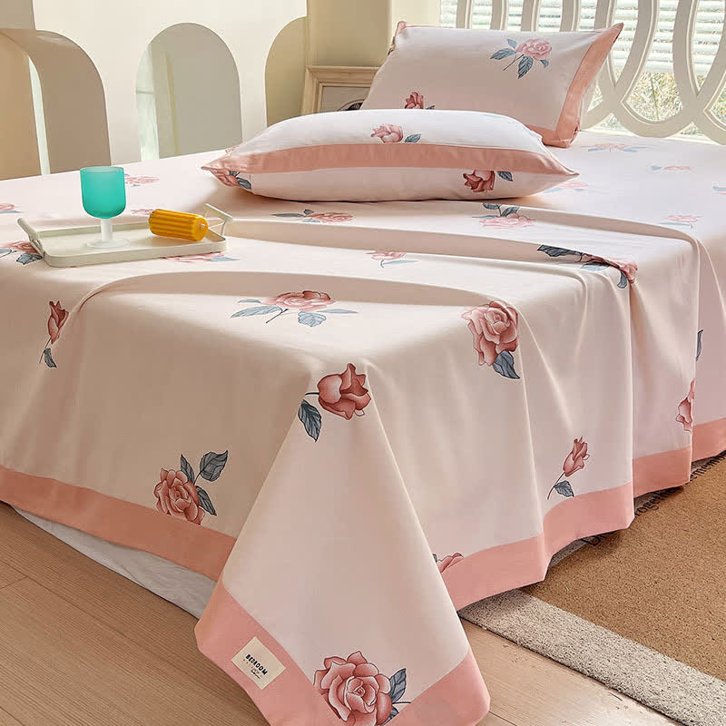 Rustic Rose Print Cotton Coverlet - image 0