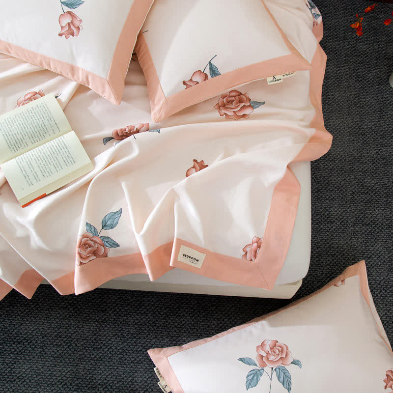 Rustic Rose Print Cotton Coverlet - image 2