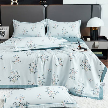 Rustic Blue Floral Soft Summer Quilt Bedding - image 1