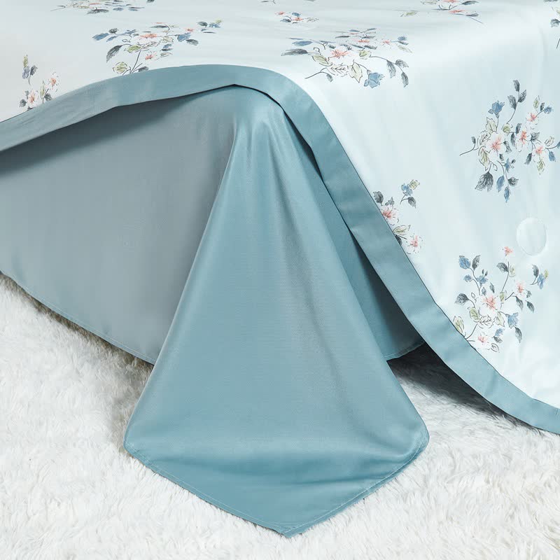 Rustic Blue Floral Soft Summer Quilt Bedding - image 7