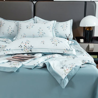 Rustic Blue Floral Soft Summer Quilt Bedding - image 5