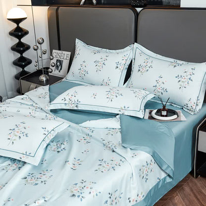 Rustic Blue Floral Soft Summer Quilt Bedding - image 4