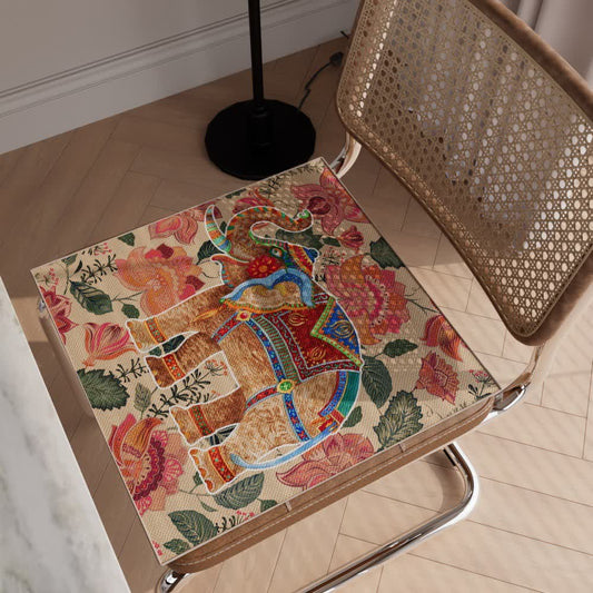 Exotic Elephant Anti-slip Cooling Chair Pad - Beige - 2PCS - 18" x 18" - image 0