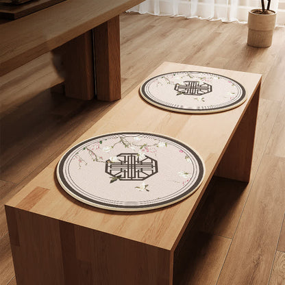 Breathable Anti-slip Rural Sofa Chair Pad - C-Round-shape - 2PCS - 19" x 19" - image 5